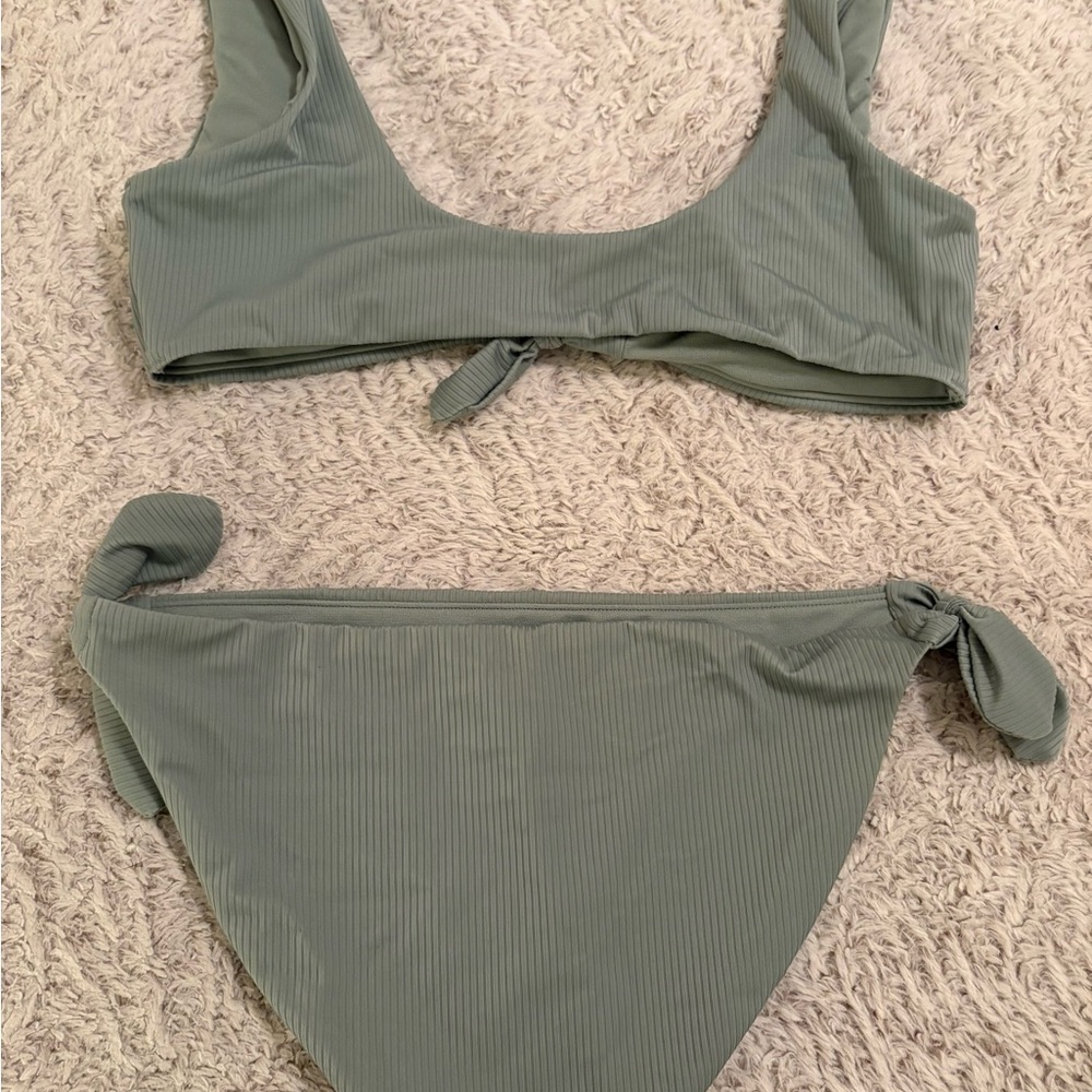 Green Ribbed Bikini Set - Picture 5 of 5